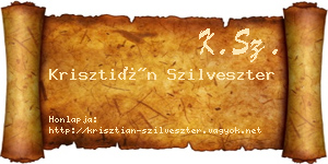 Krisztián Szilveszter névjegykártya