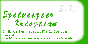 szilveszter krisztian business card